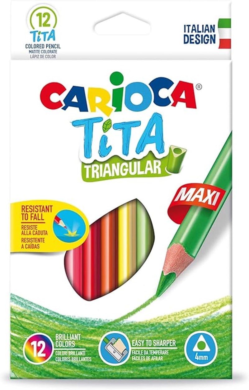 Tita Maxı Üçgen Kuru Boya Kalemi 12Li
