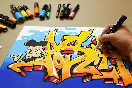 Uni Posca 0.7 Su Bazlı Poster Markörü Sarı N