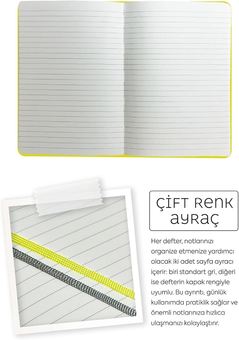 Victorias Journals Classic Esnek Kapak Defter 13X21 70Gr 400Sf Çizgili Sarı