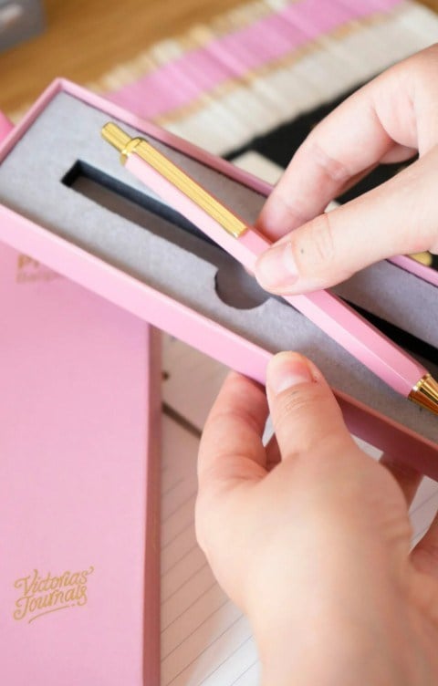 Victorias Journals Premium-Tükenmez Kalem Kutulu-Pembe