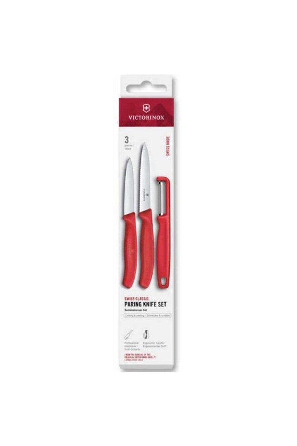 6.7111.33C1 Swiss Classic 3lü Bıçak ve Soyacak Set, Kırmızı