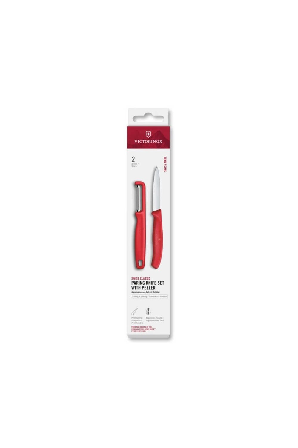 6.7111.21C1 Swiss Classic 2li Bıçak ve Soyacak Set, Kırmızı