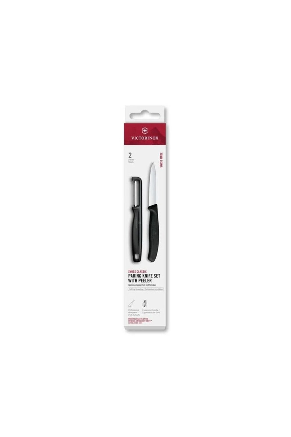6.7113.21 Swiss Classic 2li Bıçak ve Soyacak Set, Siyah