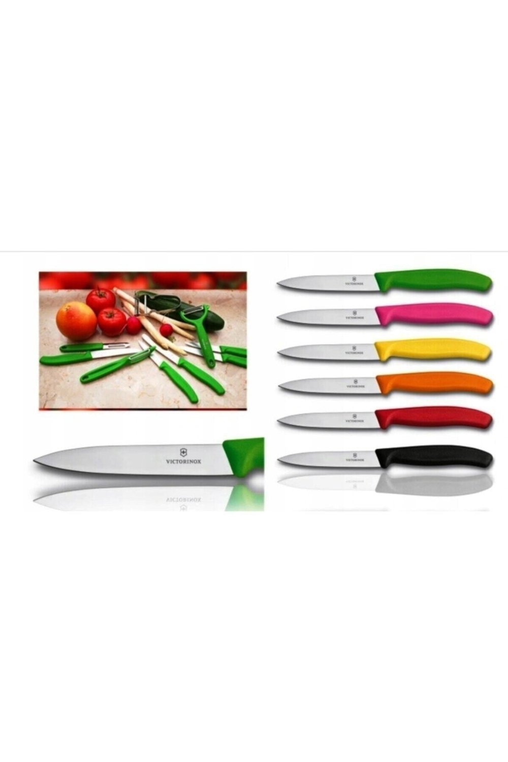 6.7606 .4 Soyma Bıçağı 4 Ad 4lü Farklı Renk 8cm Düz Ağız