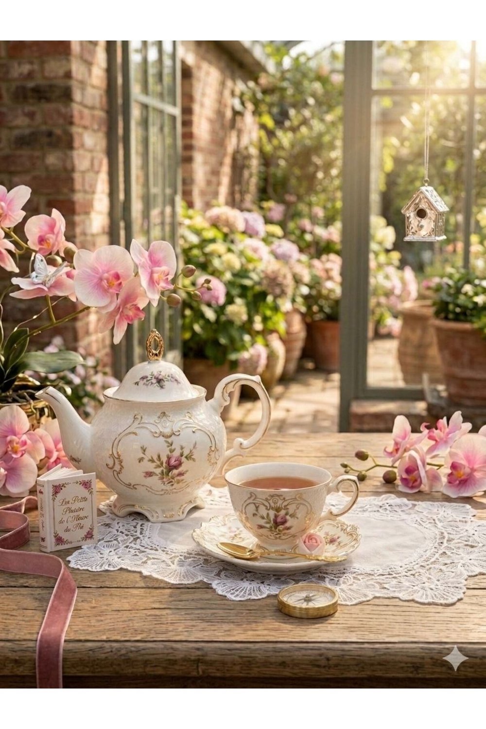Diana Porselen 6 Lı Çay Fincan Seti Vintage Çiçek Desenli Gold Detaylı