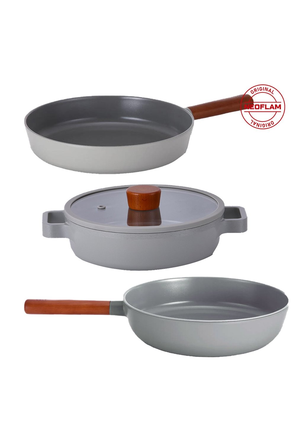 Fika Gri 4 Parça Pratik 26 cm Tencere Tava Wok Set