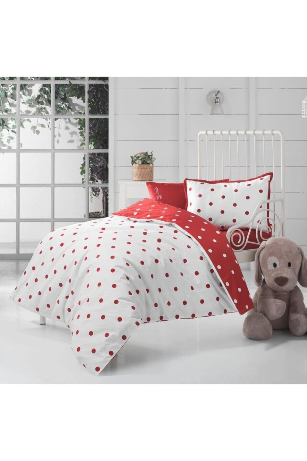 Marsilya Fancy Poplin V2 Bebek Nevresim Takımı Kırmızı