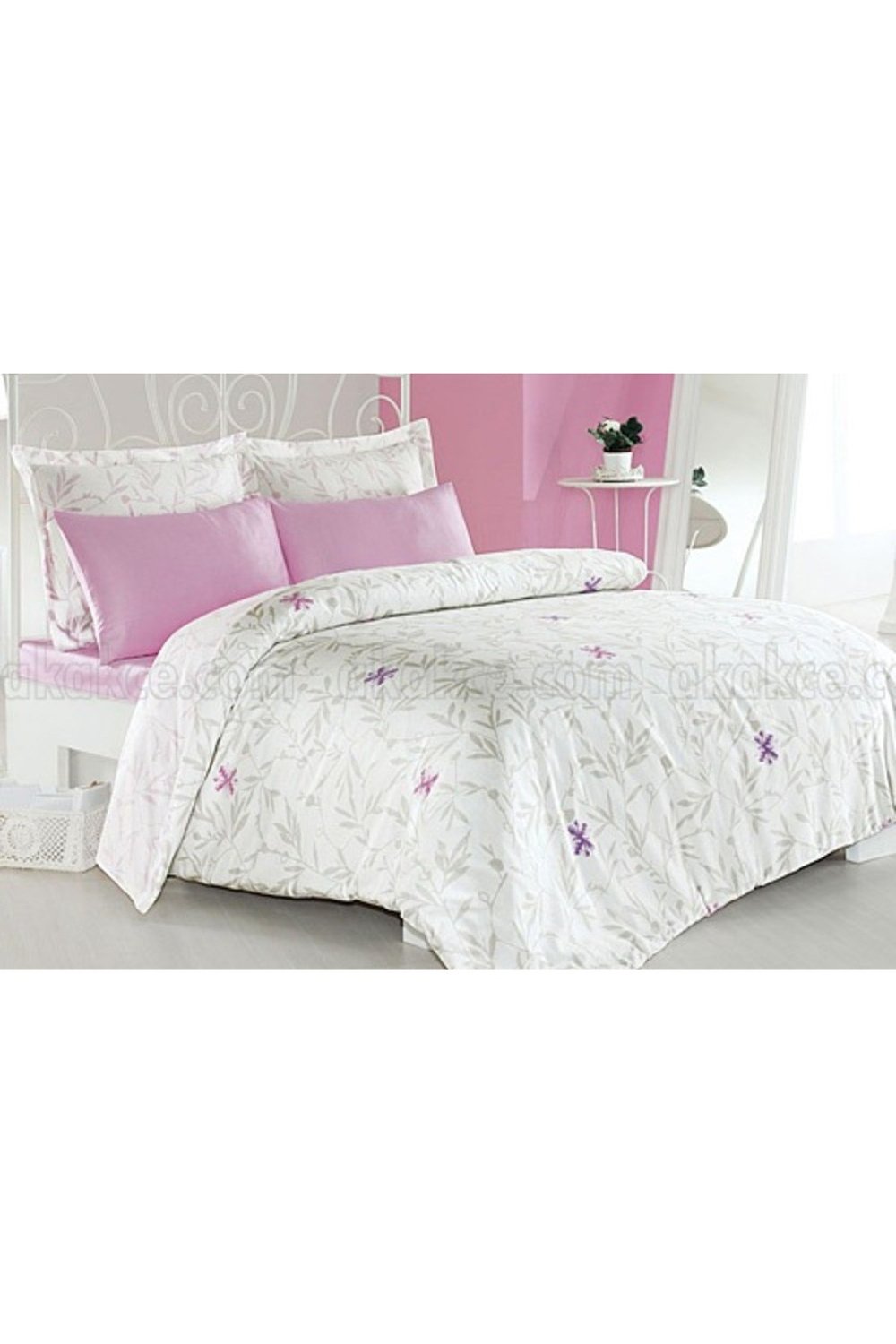 Noele V1 Pamuk Saten King Size Battal Nevresim Takımı