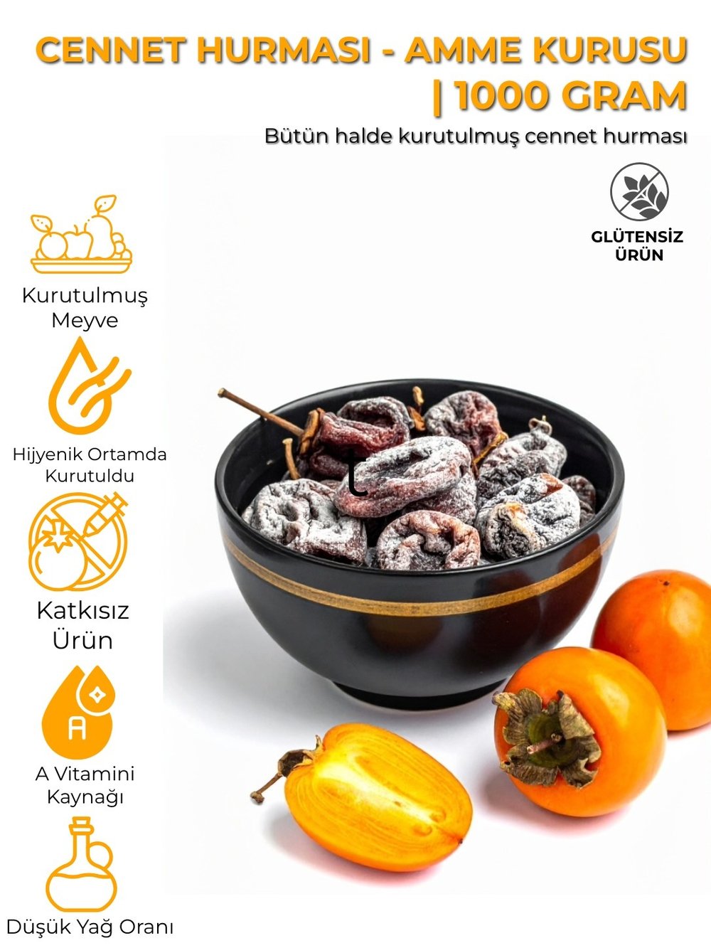 Cennet Hurması Kurusu - Bütün | 1000 g