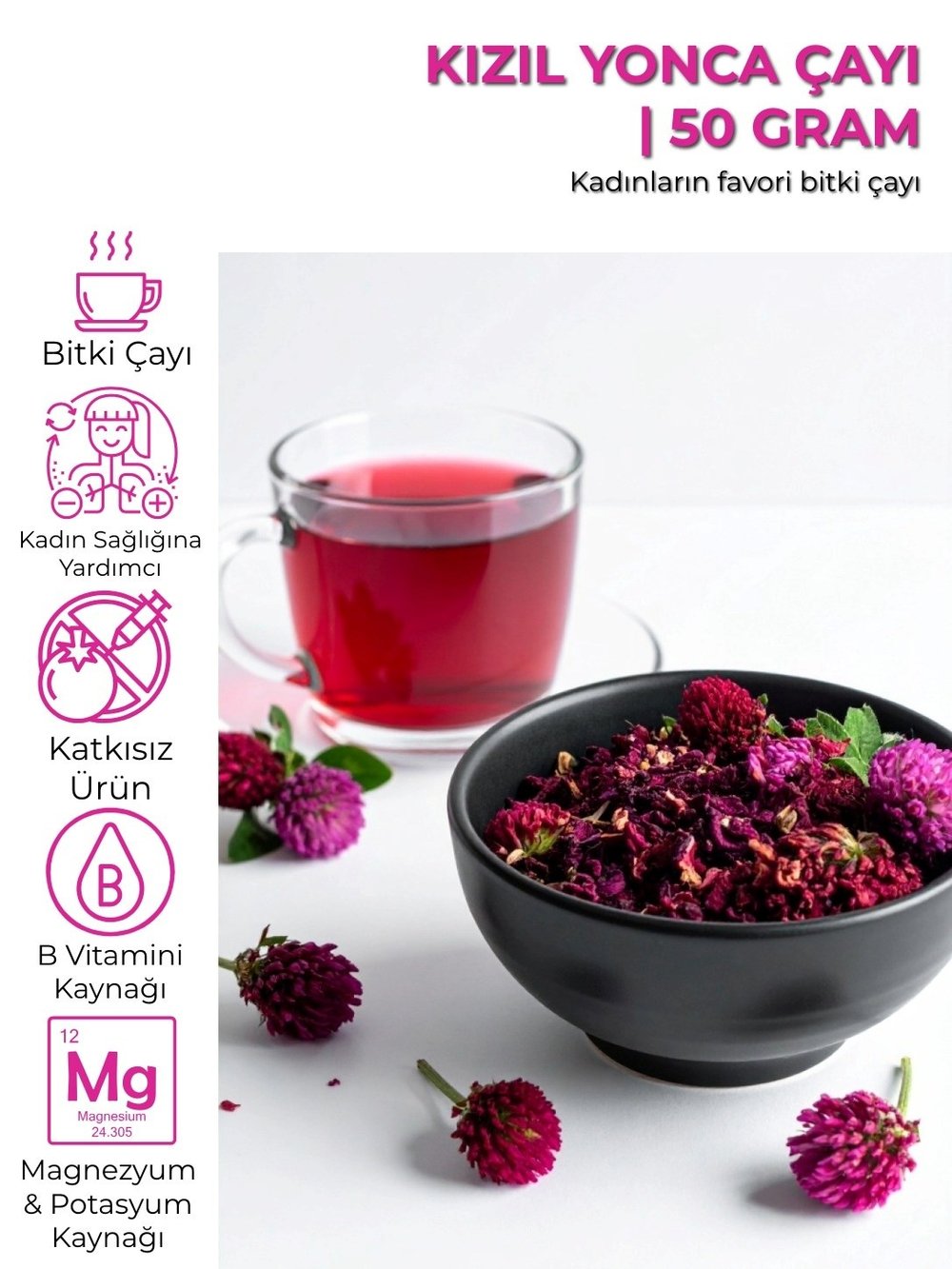 Kızıl Yonca Kurusu | 50 gr - Özel Bitki Çayı