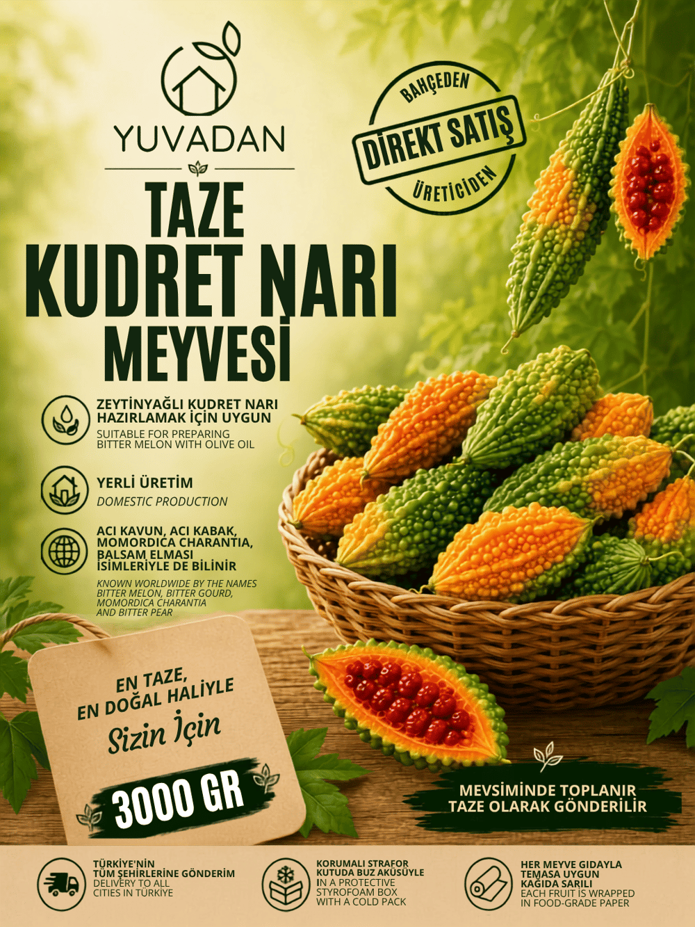 Taze Kudret Narı Meyvesi | 3000 gram