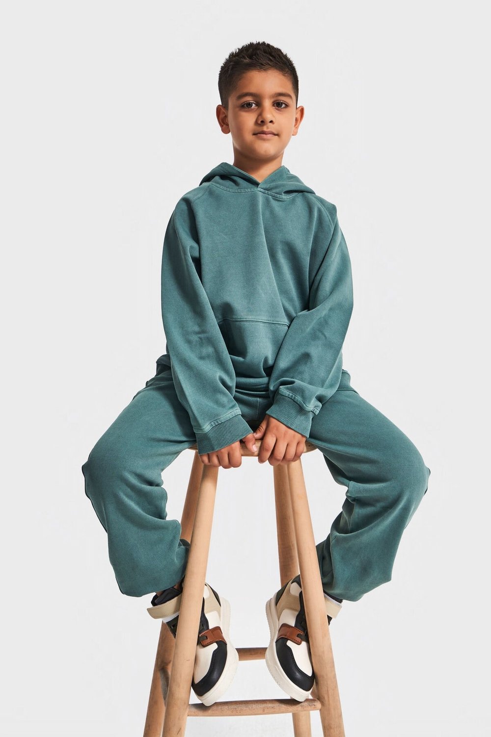 Kapüşonlu Unisex Basic Model Çocuk Eşofman Takımı