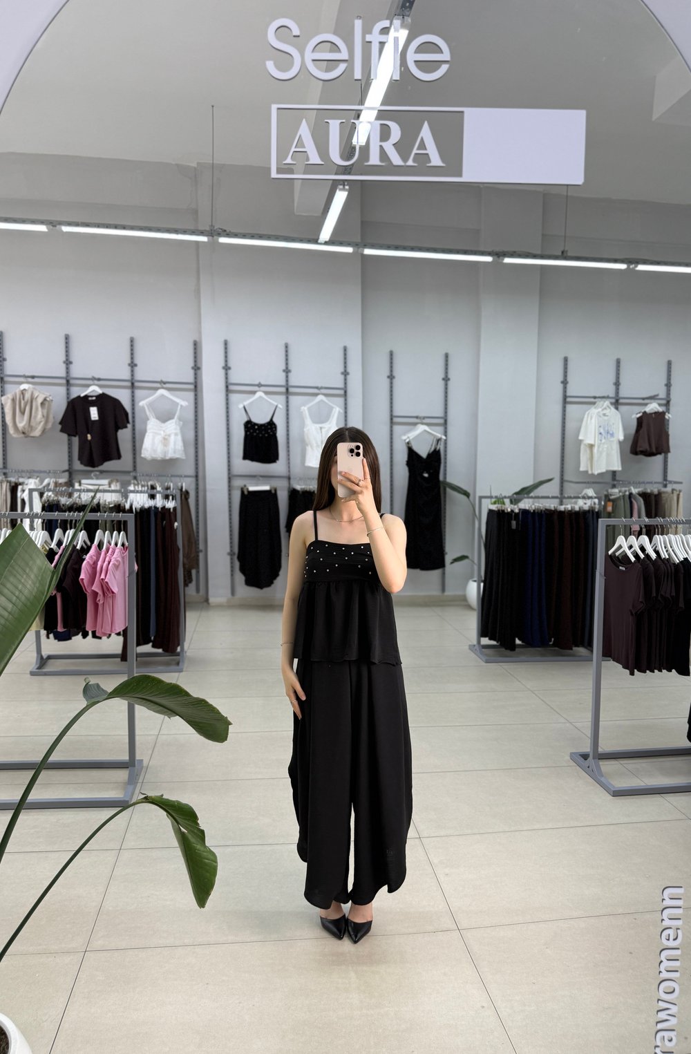 Önden Çakımlı Bluz Pantolon Takım