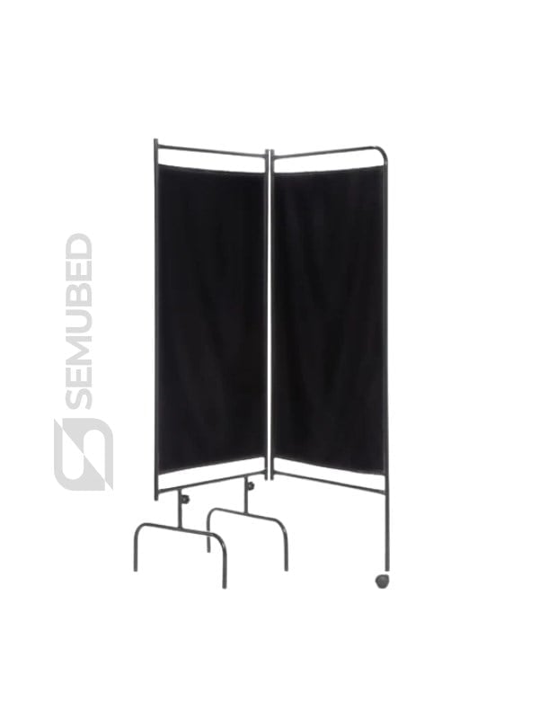 Semubed 2li Bölmeli Paravan Katlanır Perde Panel Siyah-SMB00130