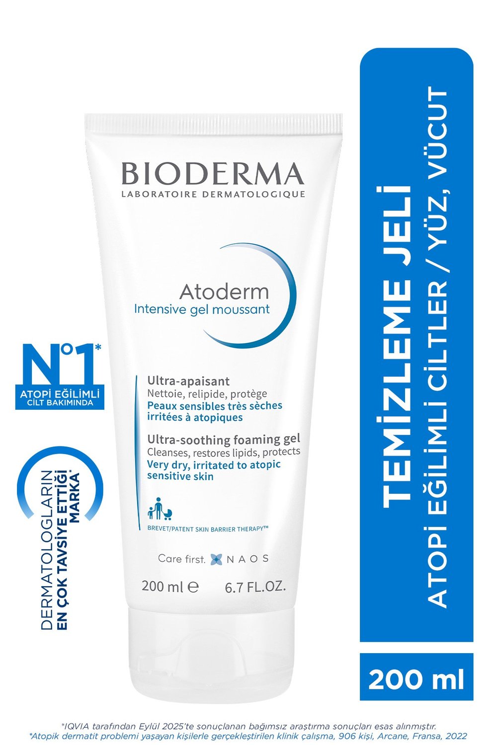 Atoderm Intensive Foaming Gel Çok Kuru, Atopi Eğilimli Cilt Onarıcı Temizleme Jeli Niasinamid 200ml