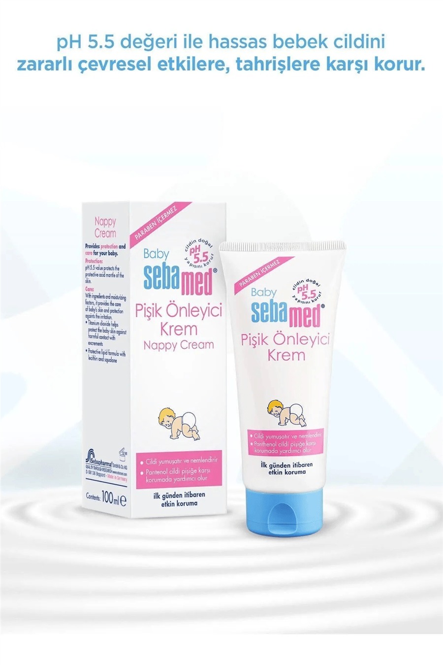 Baby pH 5.5 Yoğun Nemlendirici Etkili Pantenol İçerikli Koruyucu Önleyici Bebek Pişik Kremi 100 ml