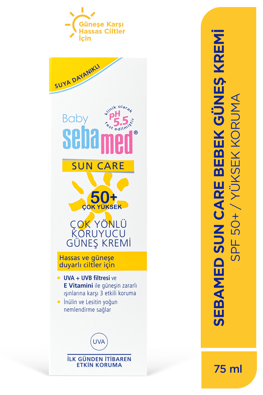 Baby SPF 50+ UVA - UVB Filtresi ve E Vitamini Etkili Çok Yönlü Koruyucu Çocuk Güneş Kremi 75 ml
