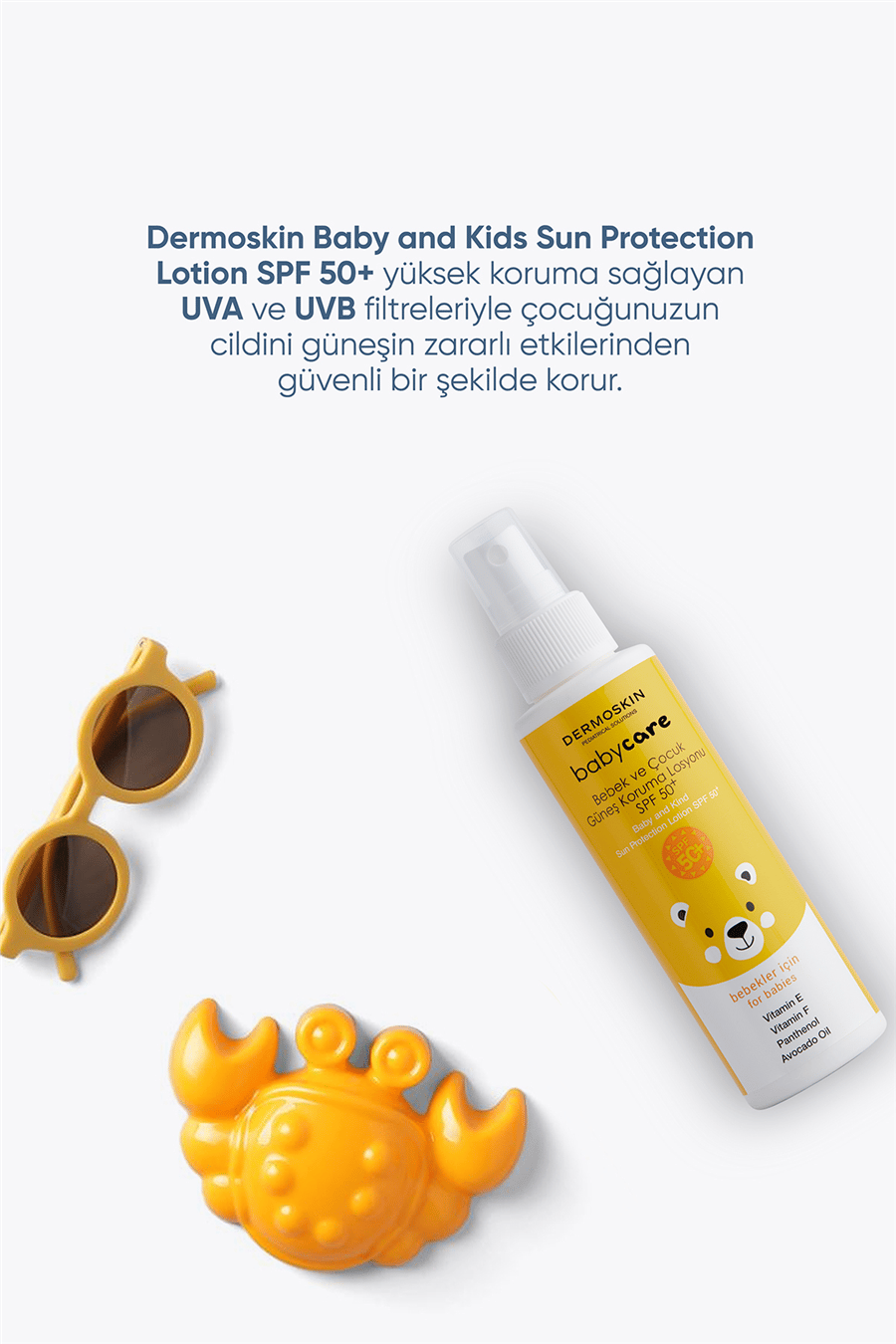 Babycare Bebek ve Çocuk Güneş Koruma Vücut Losyonu | Spf 50+ | Probiyotikli UVA & UVB | 100 ml