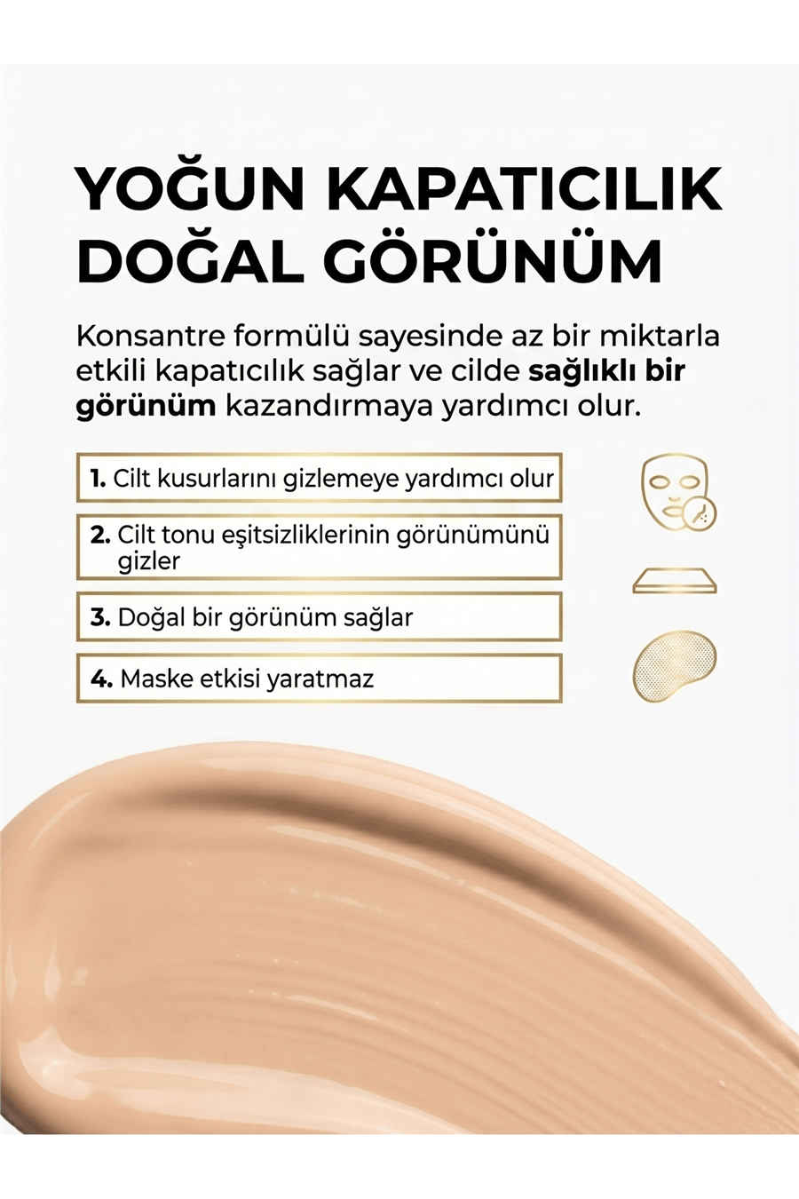 Be Bright Likit Fondöten Light SPF50+ | UVA&UVB Güneş Koruyucu | Yüksek Kapatıcı Fondöten | 33 ml