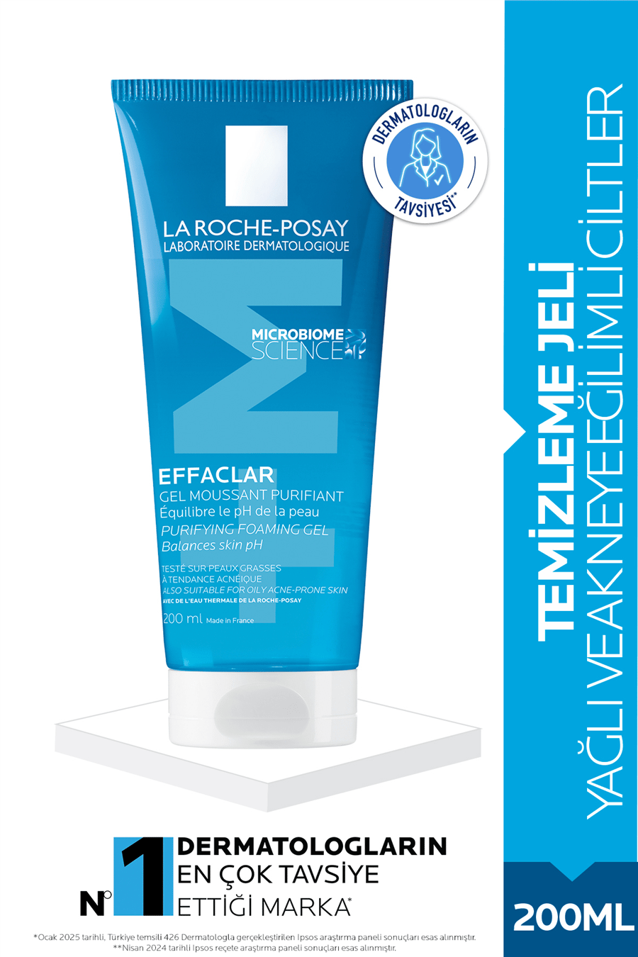 Effaclar Yüz Temizleme Jeli 200ml - Yağlı ve Akneye Eğilim Gösteren Ciltler