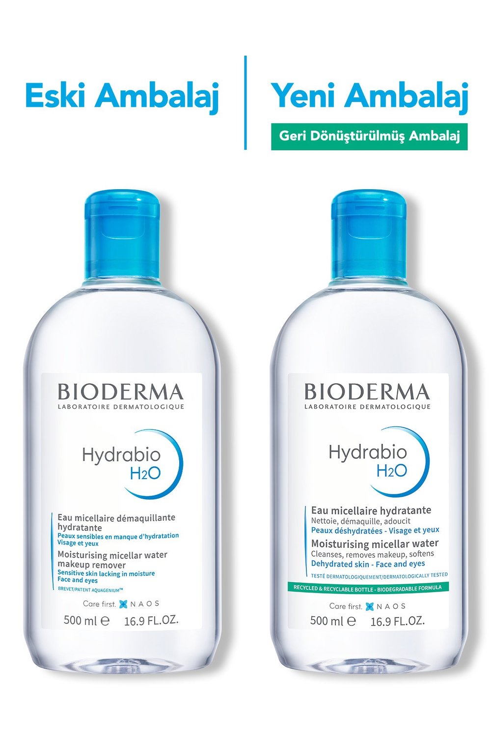 Hydrabio H2O Micellar 2li Avantajlı Set Nemlendirici Makyaj Temizleme Suyu 2x500 ml