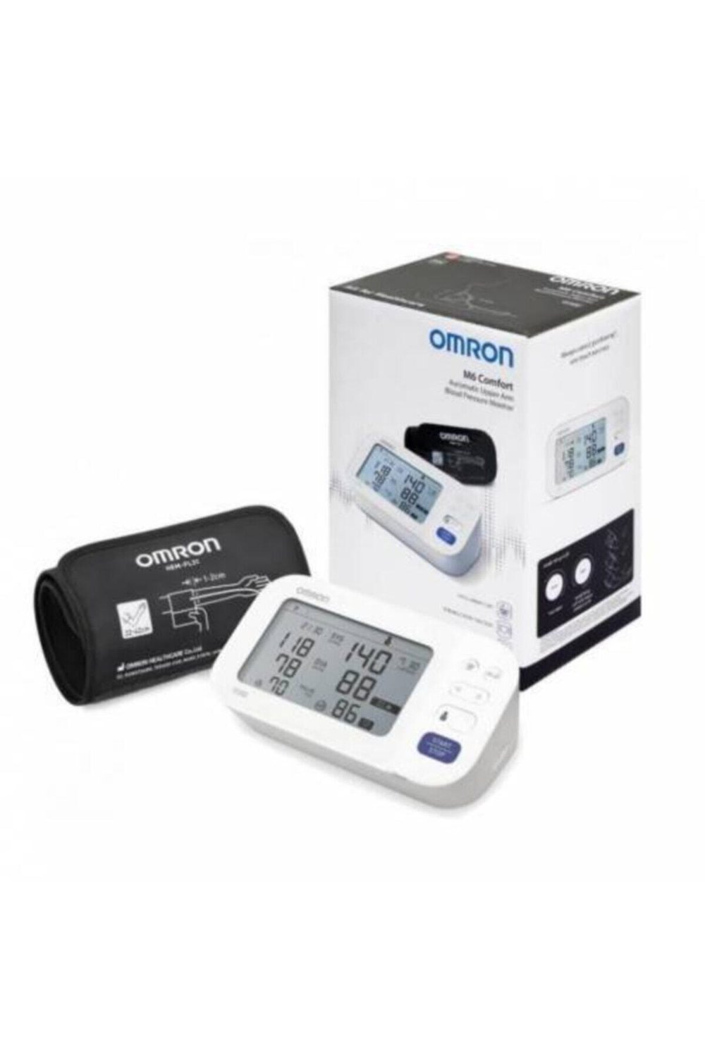 M6 Comfort Üst Koldan Dijital Pilli Tansiyon Aleti – AFib Göstergeli, Bluetooth, Akıllı Manşetli