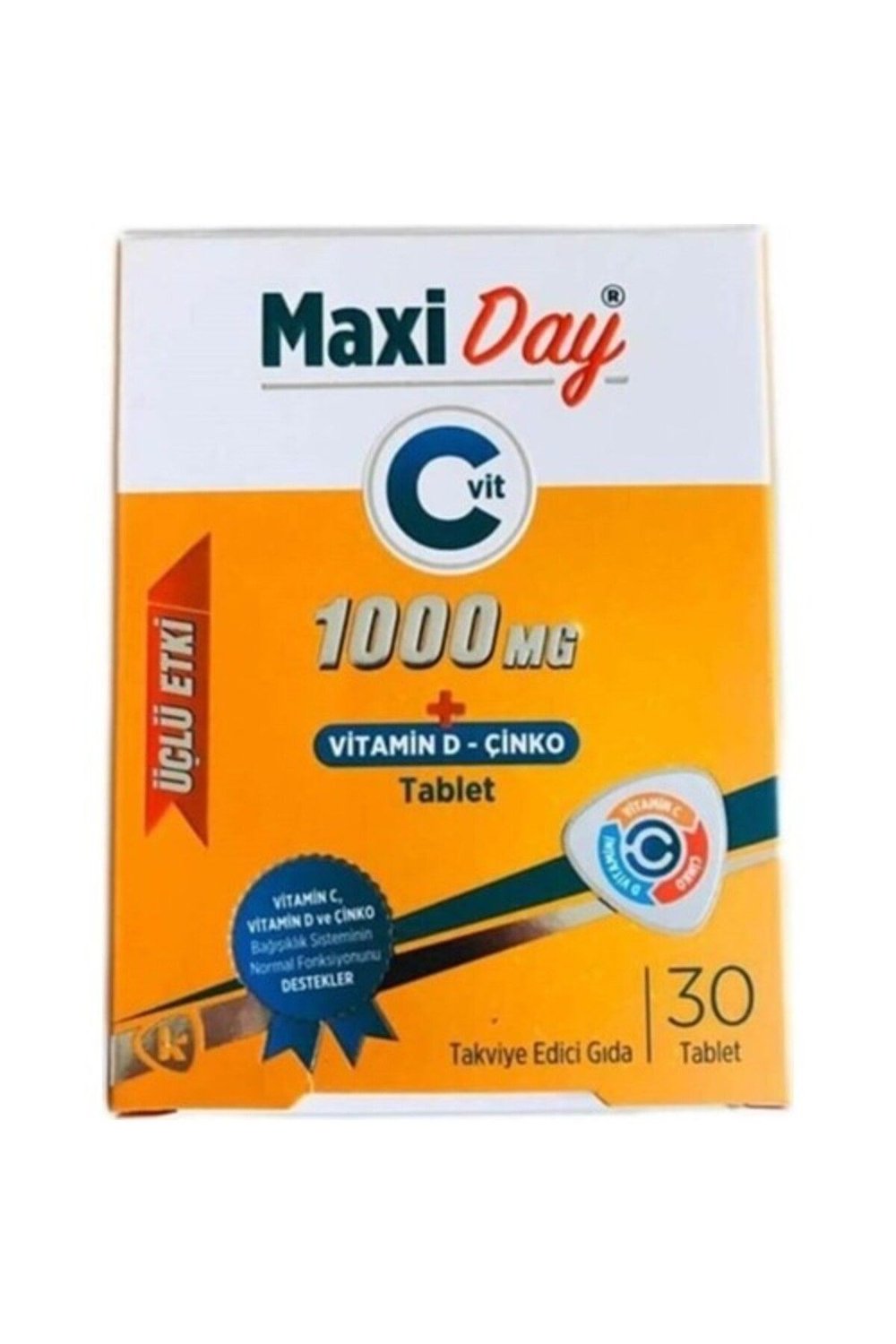 Maxiday Üçlü Etki Vitamin C, Çinko Ve Vitamin D3 30 Tablet