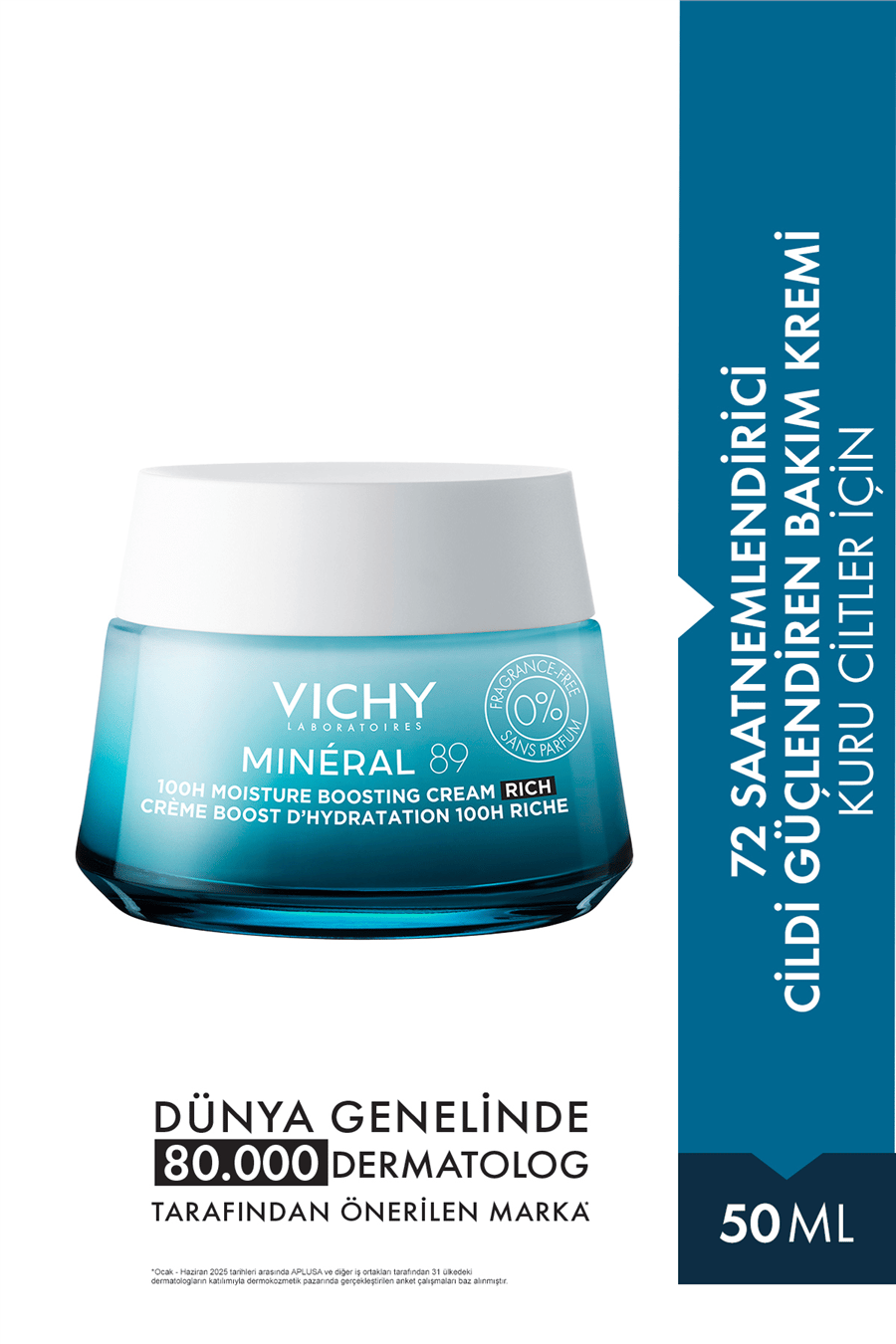 Mineral 89 72H Nemlendiren Bakım Kremi Zengin Doku 50 ml