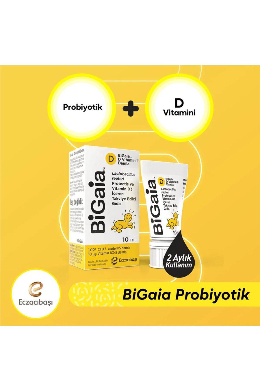 Probiyotik Damlada D Vitamini 10 ml 2 Aylık Kullanım Bebekler İçin Takviye Edici Gıda