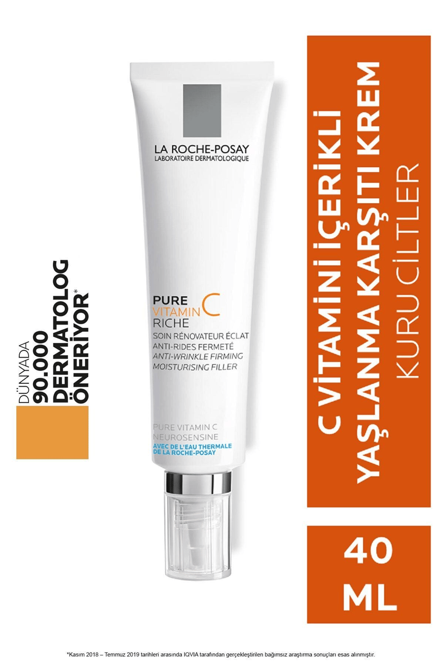 Saf C Vitaminli Yaşlanma Karşıtı Krem Kuru Ciltler için Işıltı Veren Bakım 40 ml