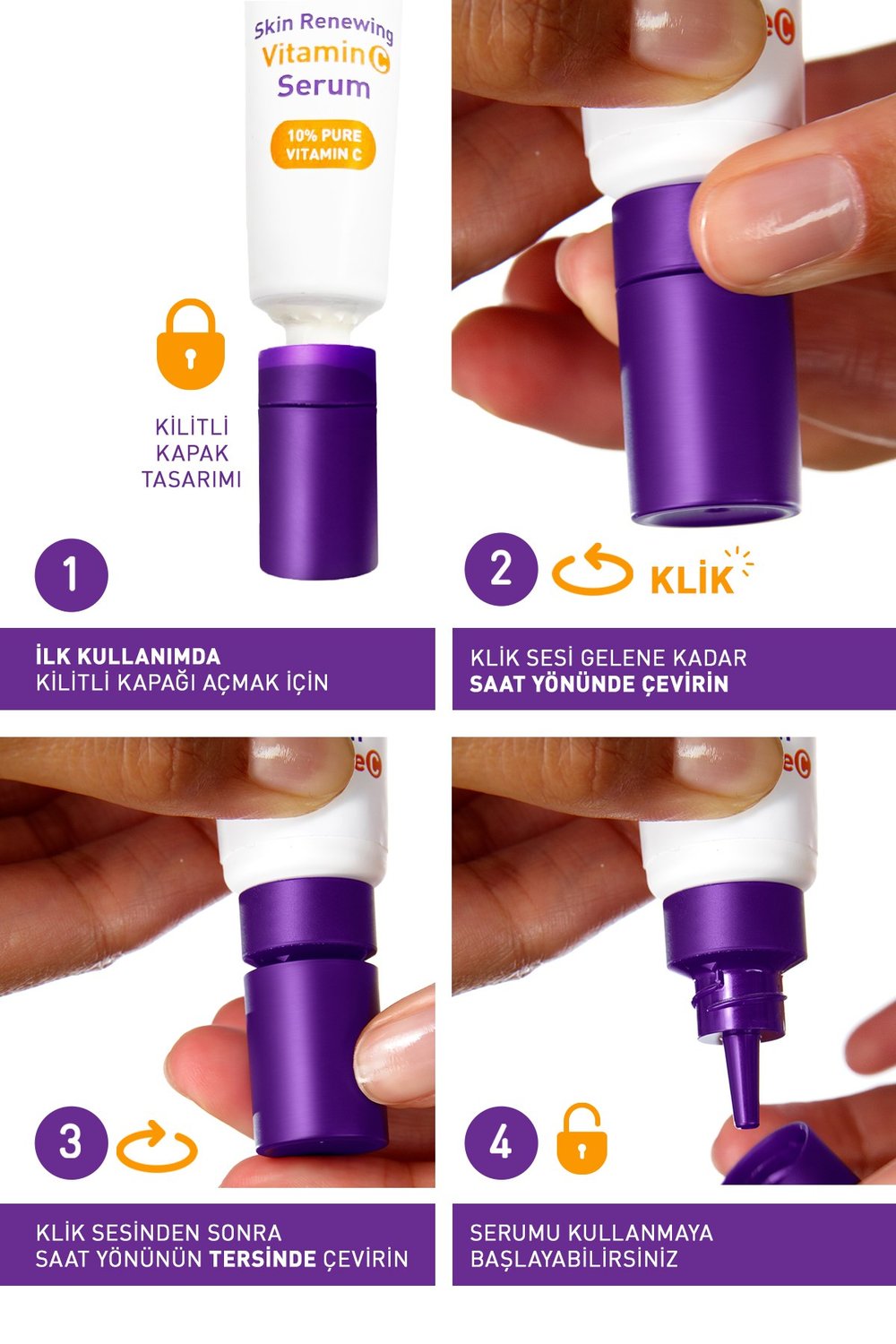 Skin Renewing Cilt Yenileyici & Aydınlatıcı Etkili C Vitamini Yüz Serumu 30 ml