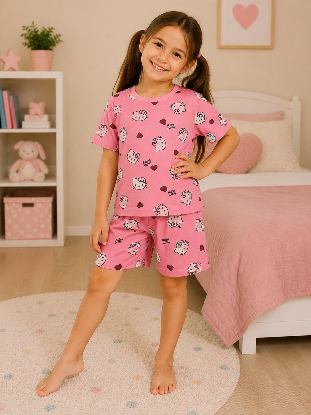 Hello kitty baskılı pijama takımı
