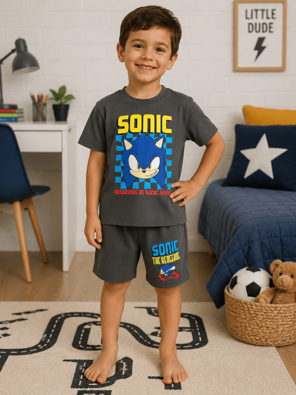 Sonıc baskılı pijama takımı
