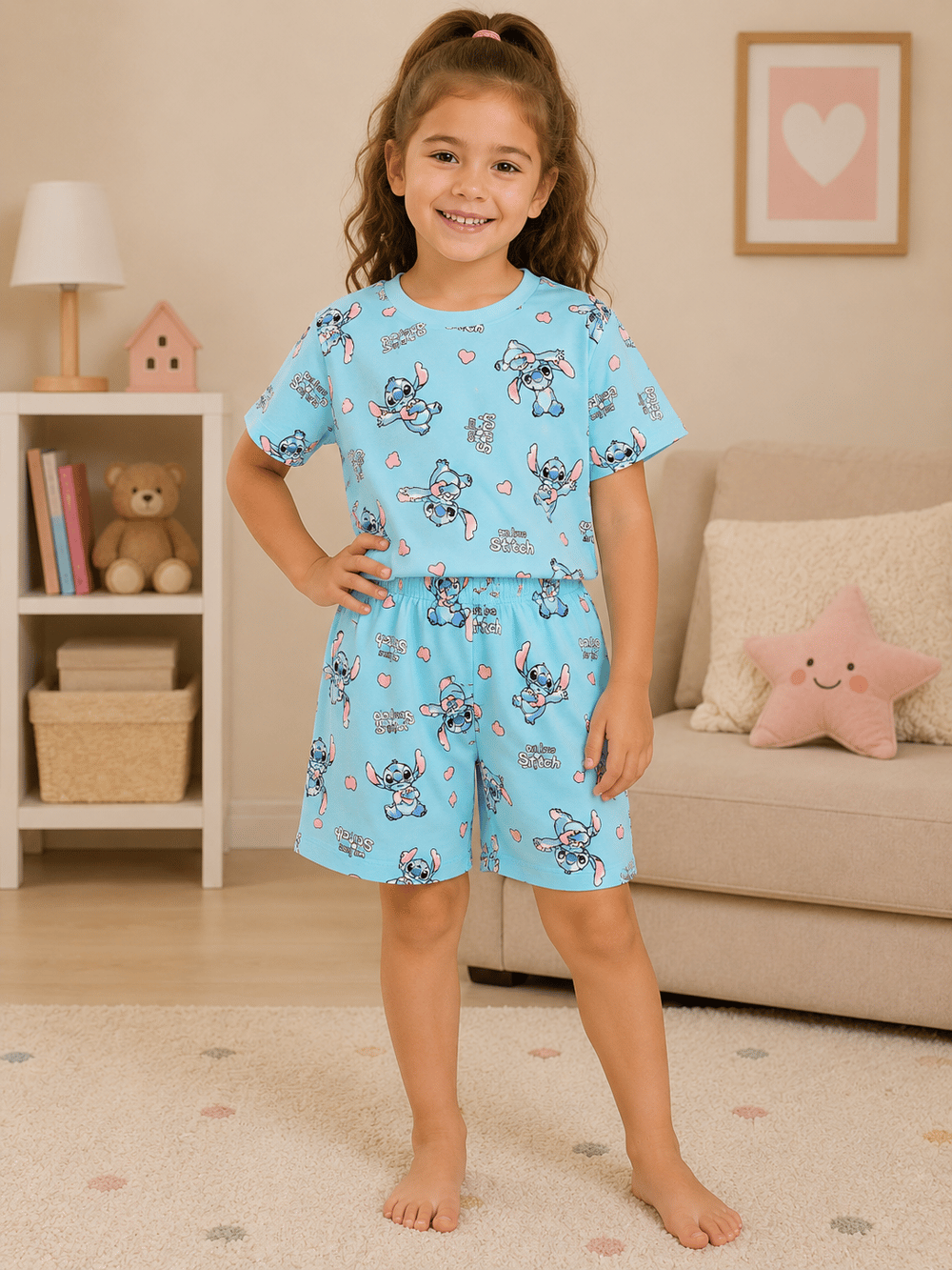 Stitch baskılı pijama takımı