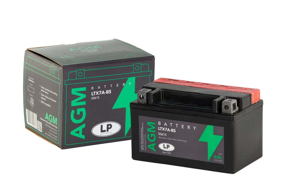 AGM AKÜ (LTX7A-BS) / 6 A / KG: 2,35 / L:150 / W:87 / H:93 CCA: 105 / LP - LANDPORT / APRILIA / RXV / 450cc