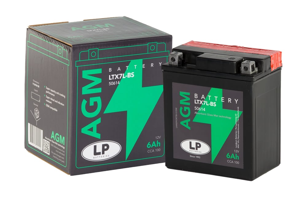 AGM AKÜ (LTX7L-BS) / 6 A / KG: 2,17 / L:113 / W:70 / H:130 CCA: 100 / LP - LANDPORT / APRILIA / SR GT / 200cc