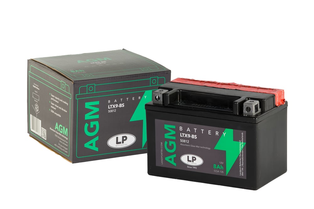 AGM AKÜ (LTX9-BS) / 8 A / KG: 2,85 / L:150 / W:87 / H:105 CCA: 135 / LP - LANDPORT / APRILIA / RS 457 / 457cc