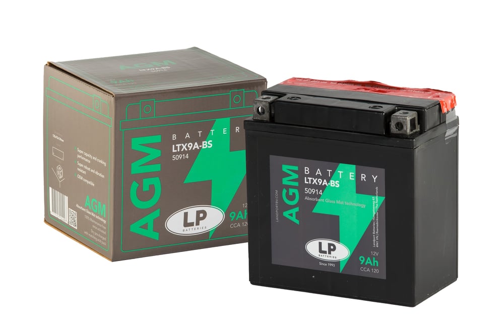 AGM AKÜ (LTX9A-BS) / 9 A / L:135 / W:75 / H:139 CCA: 120 / LP - LANDPORT / APRILIA / RS 125 / 125cc