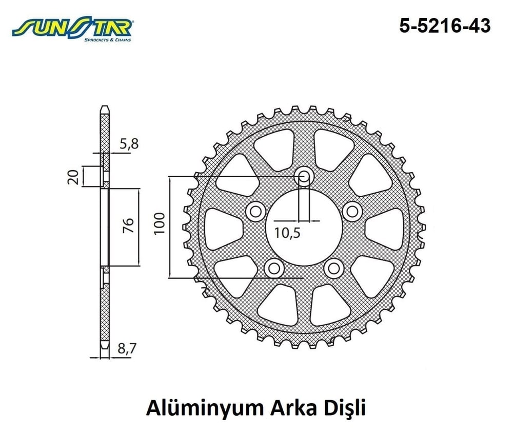 ARKA DİŞLİ ALÜMİNYUM