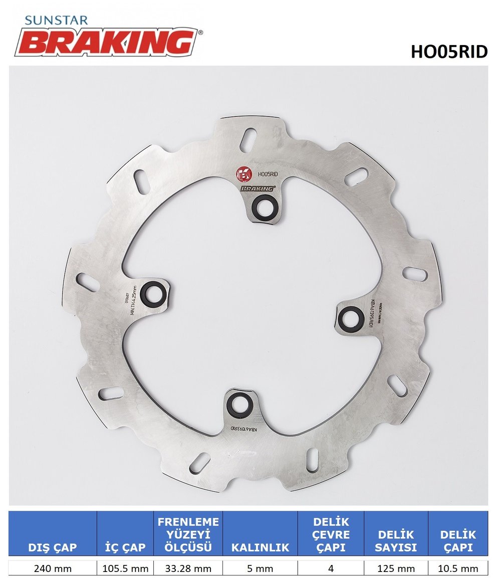 DALGALI ARKA FREN DİSKİ / BRAKING / ARKA / HONDA / CB 900F HORNET / 900cc