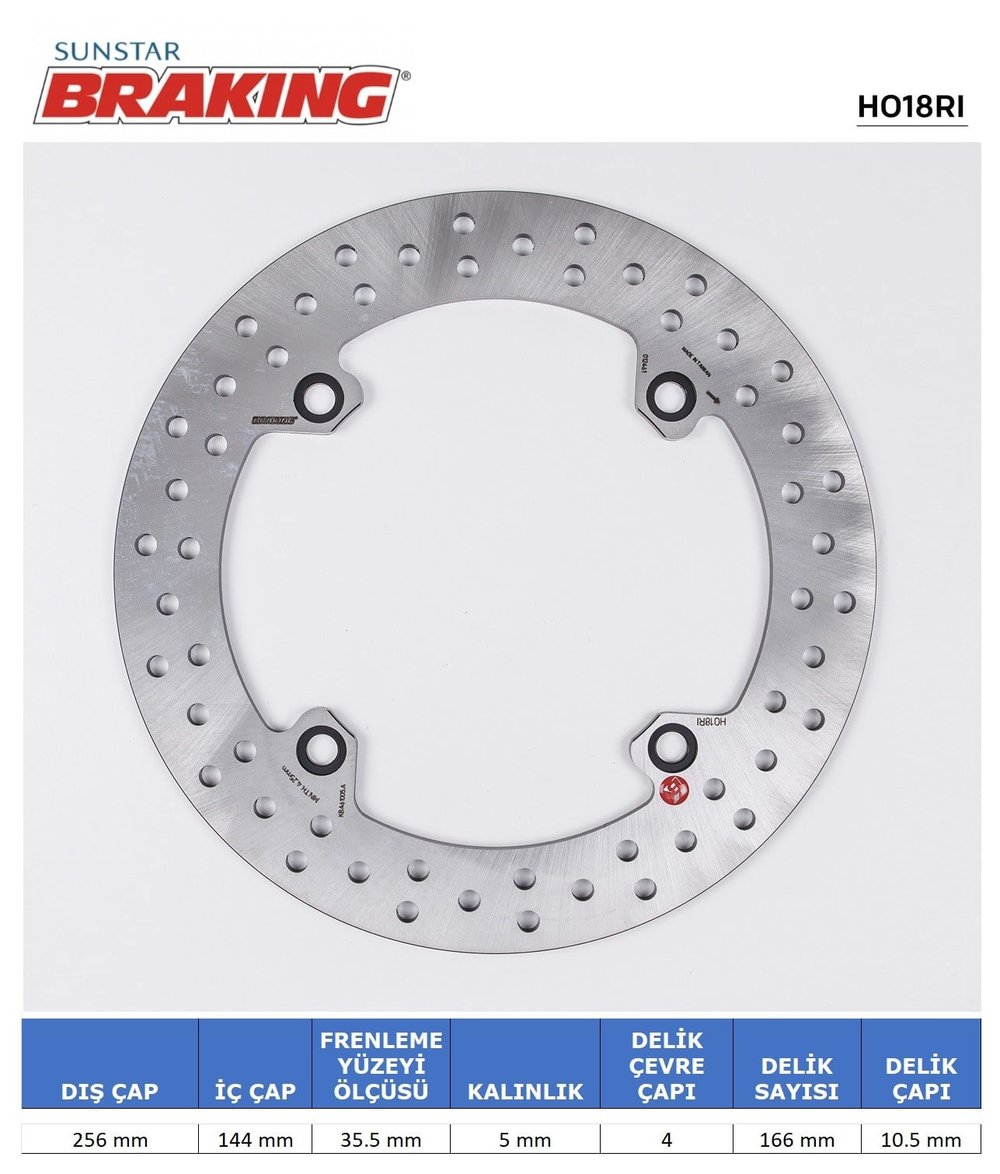 HONDA XRV 750 / A.TWIN 750 / XLV VARADERO YUVARLAK ARKA FREN DİSKİ / BRAKING / ARKA / HONDA / XLV VARADERO / 1000cc