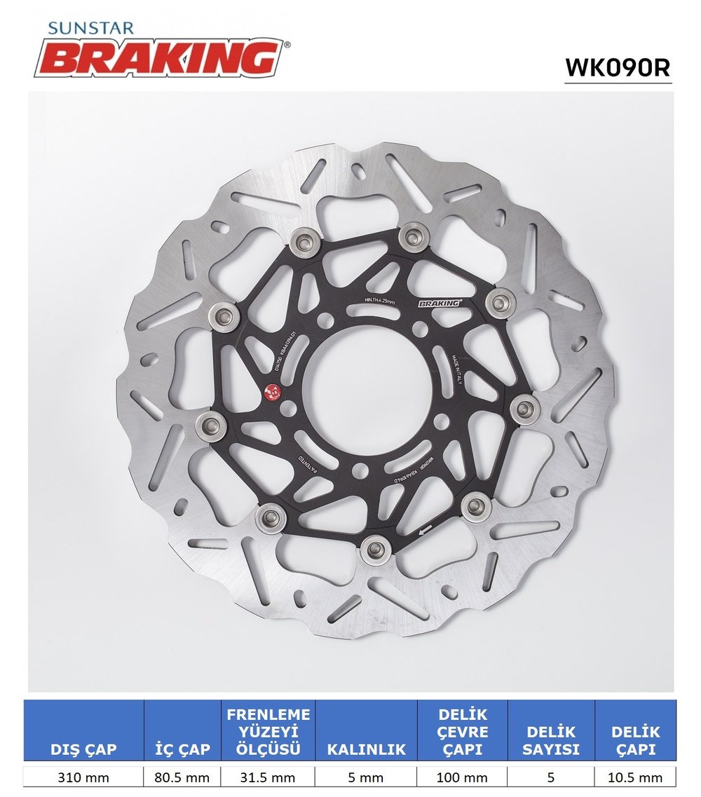 KAWASAKI DALGALI ÖN PERFORMANS FREN DİSKİ (SAĞ) / BRAKING / ÖN SAĞ / KAWASAKI / GTR 1400 / 1400cc
