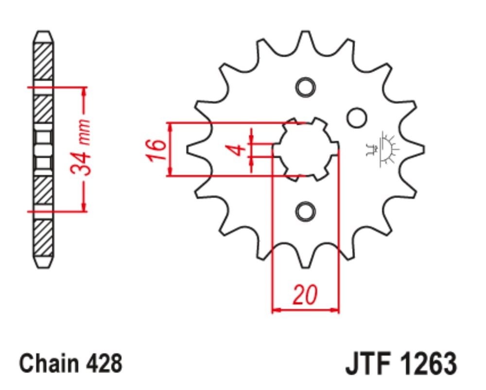ÖN DİŞLİ / JT / (DİŞLİ SAYISI : ORİJİNAL) / YAMAHA / XT R / 125cc