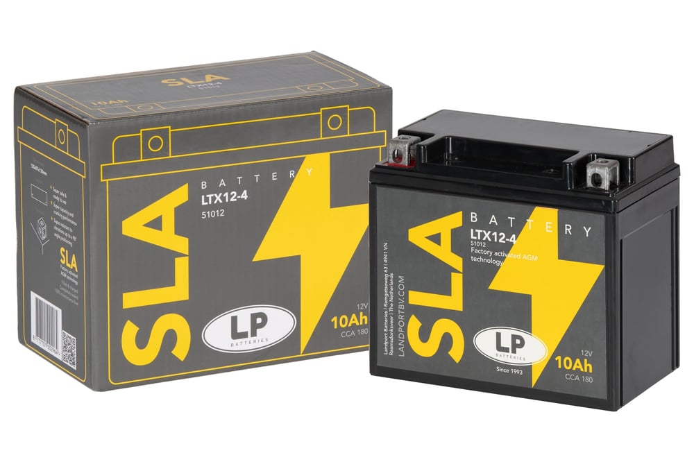 SLA AKÜ (MB LTX12-4) / 10 A / KG: 3,5 / L:150 / W:87 / H:130 / CCA: 180 / LP - LANDPORT / APRILIA / ATLANTIC / 500cc