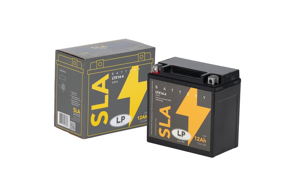 SLA AKÜ (MB LTX14-4) / 12 A / KG: 4,1 / L:150 / W:87 / H:146 / CCA: 200 / LP - LANDPORT / APRILIA / CAPONORD / 1200cc