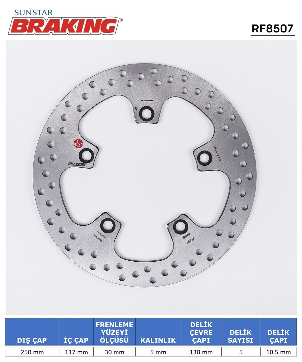SUZUKI BURGMAN 650 YUVARLAK ARKA FREN DİSKİ / BRAKING / ARKA / SUZUKI / AN 650 BURGMAN / 650cc