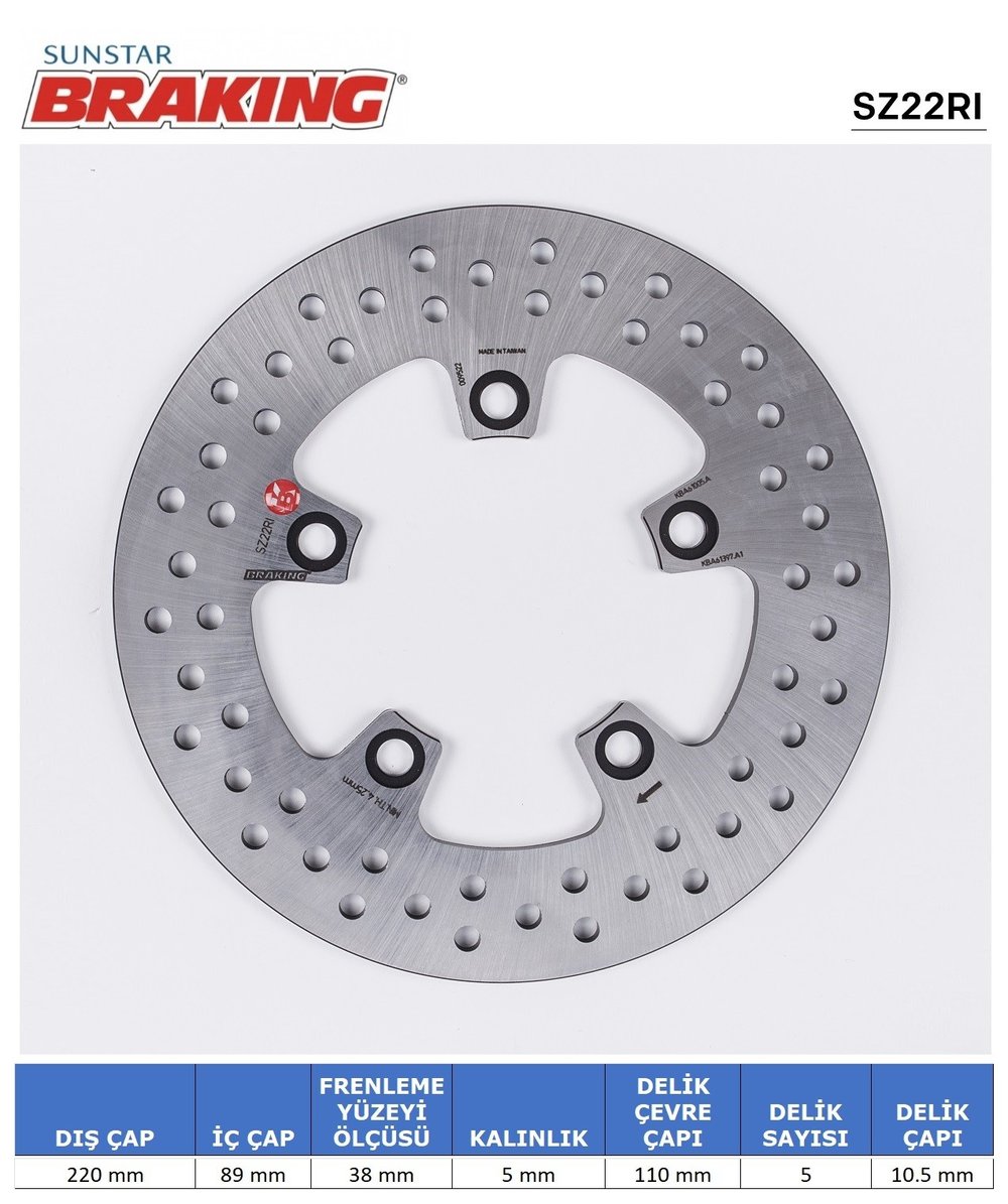 SUZUKI GSXR 600-750-1000 / SV 650 / TL 1000 R-S YUVARLAK ARKA FREN DİSKİ