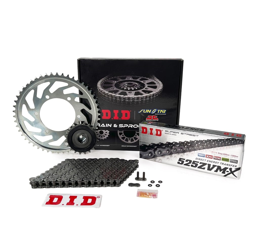 ZİNCİR DİŞLİ SETİ - BMW F 800 R (800 CC) - (2009-2018) / DID ZİNCİRLİ SET / ZİNCİR : DID-525ZVM-X (ÇELİK)-120 / DİŞLİ : (20T -47T) / BMW / F 800 R / 800cc