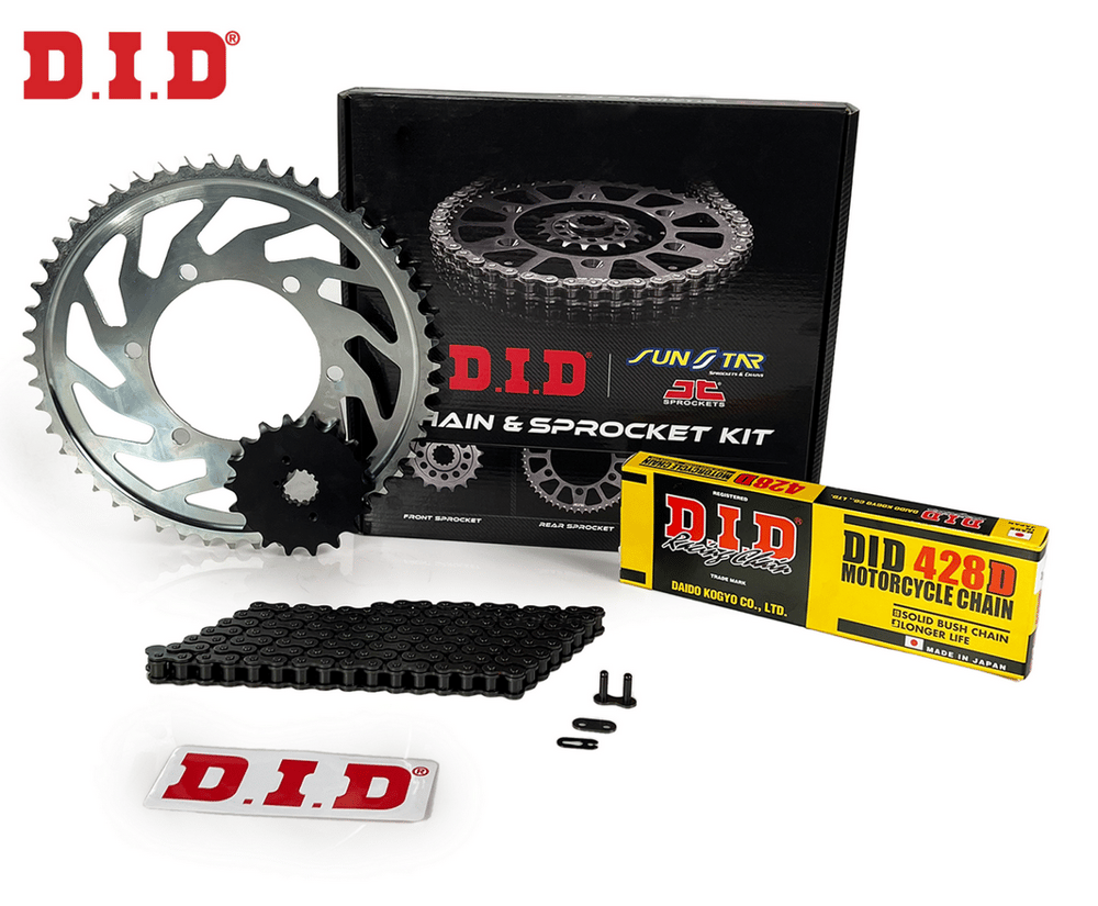 ZİNCİR DİŞLİ SETİ - YAMAHA XT R (125 CC)  - (2005-2007) / DID ZİNCİRLİ SET / ZİNCİR : DID-428D (ÇELİK)-128 / DİŞLİ : (14T -50T) / YAMAHA / XT R / 125cc