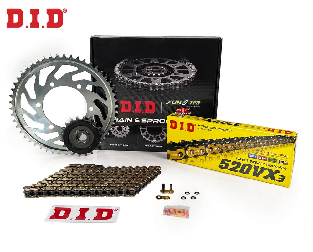 ZİNCİR DİŞLİ SETİ - YAMAHA XT R (660 CC) - (2004-2009) / DID ZİNCİRLİ SET / ZİNCİR : DID-520VX3 (GOLD)-110 / DİŞLİ : (15T -45T) / YAMAHA / XT R / 660cc